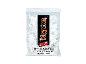 Фильтры для самокруток KRYPTON SLIM FILTERS 6x15mm (200 шт) - фото 20905