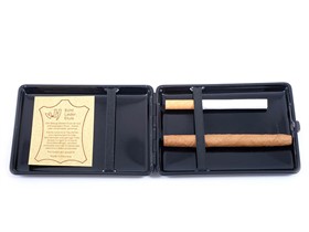 Портсигар Stoll на 20 сигарет, натуральная кожа, Черная ящерица C34 - фото 12104