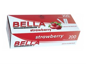 Гильзы для сигарет Bella STRAWBERRY 20 мм (200 шт.) - фото 17247
