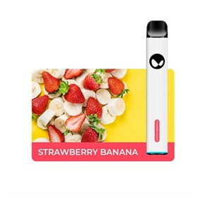 Одноразовый электронный испаритель WAKA SOLO Strawberry Banana (Клубника Банан) 1800 - фото 17926