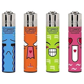 Зажигалка Clipper CP 11 R Smiley Faces with Glasses - фото 20092