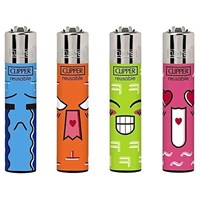 Зажигалка Clipper CP 11 R Smiley Faces with Glasses