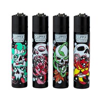Зажигалка Clipper CP11R  Skulls N Flowers
